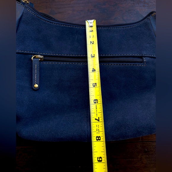 NWT Tignanello Midnight Blue Genuine Leather/Suede Messenger Crossbody Bag - Picture 13 of 16